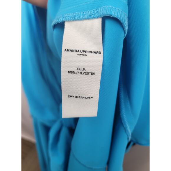 Amanda Uprichard New York NWOT Clara Wrap Dress Teal Safari Blue Size XS - Picture 8 of 8